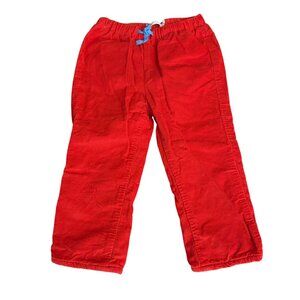 Baby Boden 2-3Y Red Corduroy Elastic Waist Pants For Toddlers With Pocket & Adju